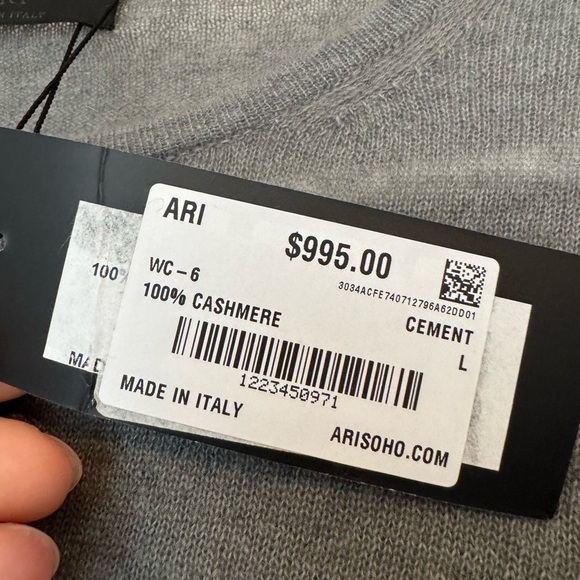 NWT Ari Men’s Cashmere Crewneck Sweater- Large - Picture 5 of 10
